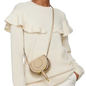 Chloe Marcie Bag - Nano Size in Beige, gold hardware with dusty. EUC leather